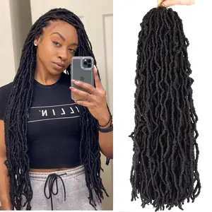26 Inch Soft Locs Crochet Hair 7 Packs Faux Locs Crochet Hair Pre Looped Goddess Locs Crochet Braids Hair For Black Women 1B