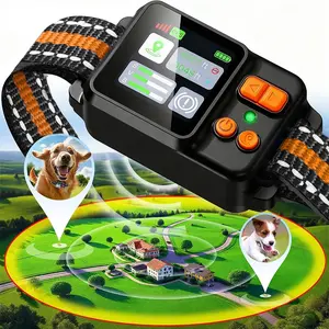 GPS Wireless Dog Fence, Electric Fence for Dogs, Perimeter Collar Fence System, Ipx7 Waterproof, Beep Vibration Shock Correction