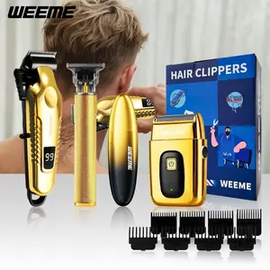 WEEME Men's Electric Shaver Set, 2/3/4pcs Rechargeable Trimmer Kit, USB Charging, T-Head Design, Perfect Gift for Father Husband Boyfriend