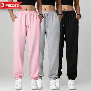 3-pack women’s casual pants, loose home lounge pants with side pockets, suitable for everyday and formal wear, non-see-through fabric, comfortable casual athletic pants,Summervibes