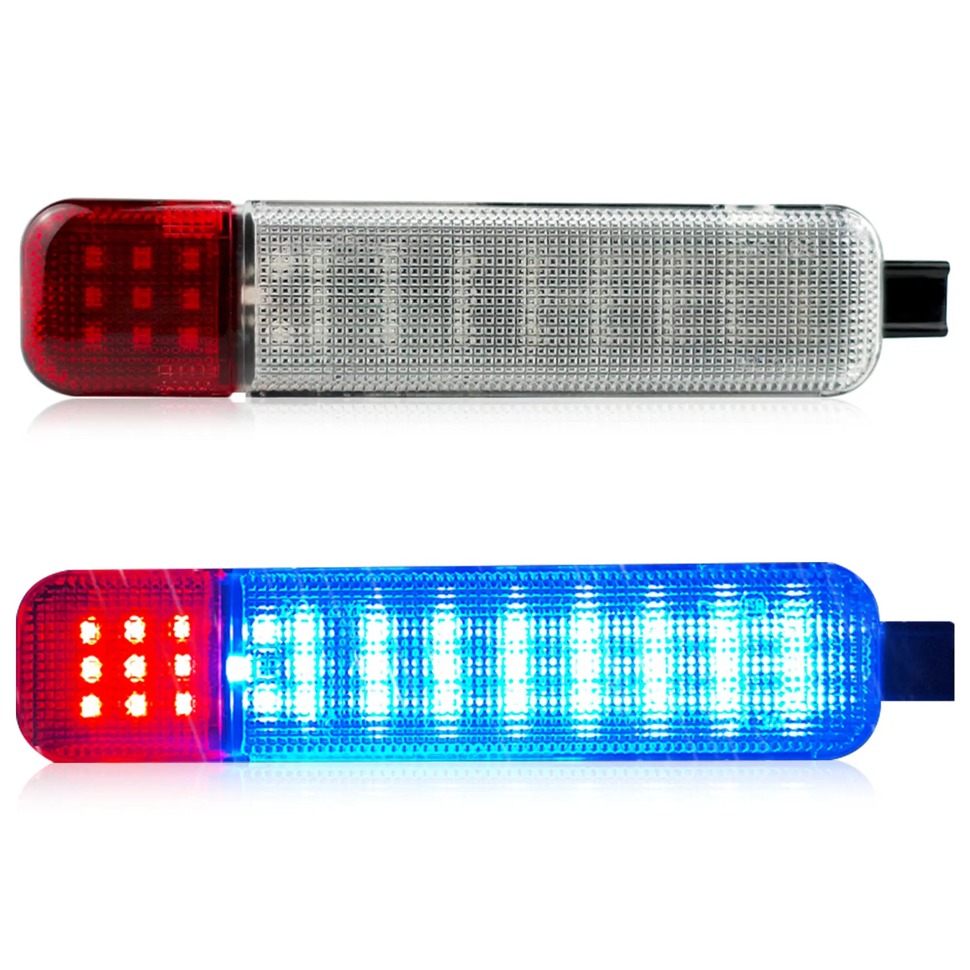 LED Interior Door Light for Chevy Silverado Sierra Tahoe Yukon Suburban Avalanche Hummer H2 – Red & White Door Warning & Map Light, Plug & Play Waterproof (2PCS)