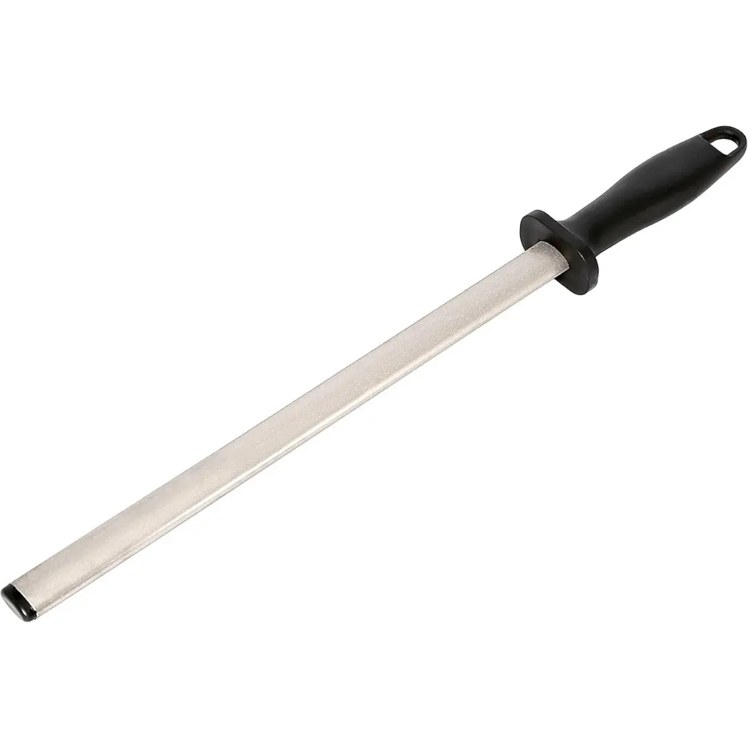 12 inches - Diamond Carbon Steel Professional Knife Sharpener Rod | Kitchen, Home or Hunting | Master Chef, Hunter or Home Gourmet Blade Sharpening Rod or Stick