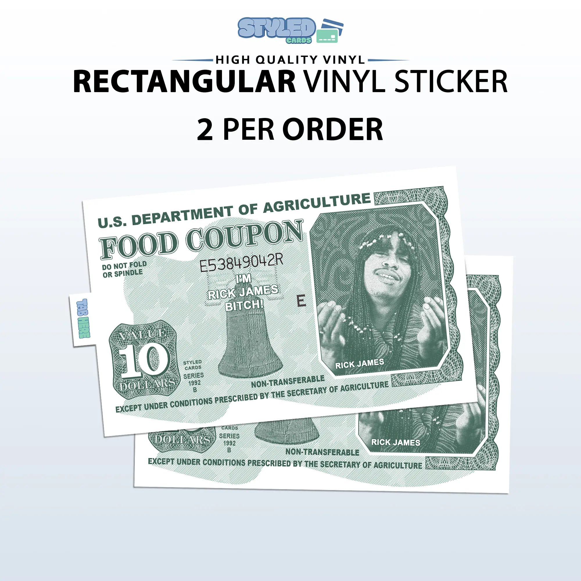 funny rick james food coupon rectangle vinyl sticker
