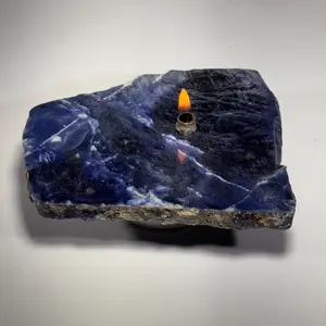 Sodalite Rock Candle
