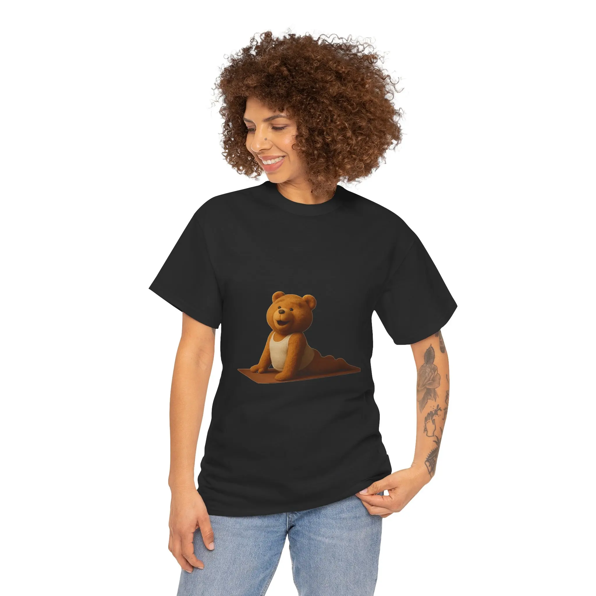 Smiling Teddy on Blanket Tee |   Cute Bear Illustration T-Shirt