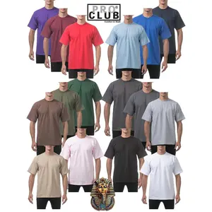 12 Pack Pro Club Men's Heavyweight Short Sleeve T-Shirt Crewneck Cotton