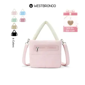 WESTBRONCO Valentine's Gift Idea 2026 Viral Puffer Crossbody Bag Winter Trendy Tote Bag for Women Adjustable Strap Shoulder Fashion Handbag Casual Style Everday Bag Gift for her