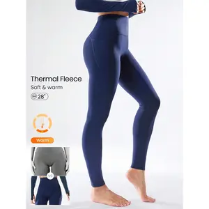 GLOWMODE 28" FeatherFit™-Warm Winter Moves Soft Stretchy Ultra High-Waist Side Pockets Leggings Autumn Winter Yoga Pilates Studio Wear