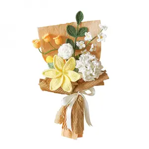 Hand-woven mixed bouquet of lilies and hydrangeas, beautifully packaged gift bouquet