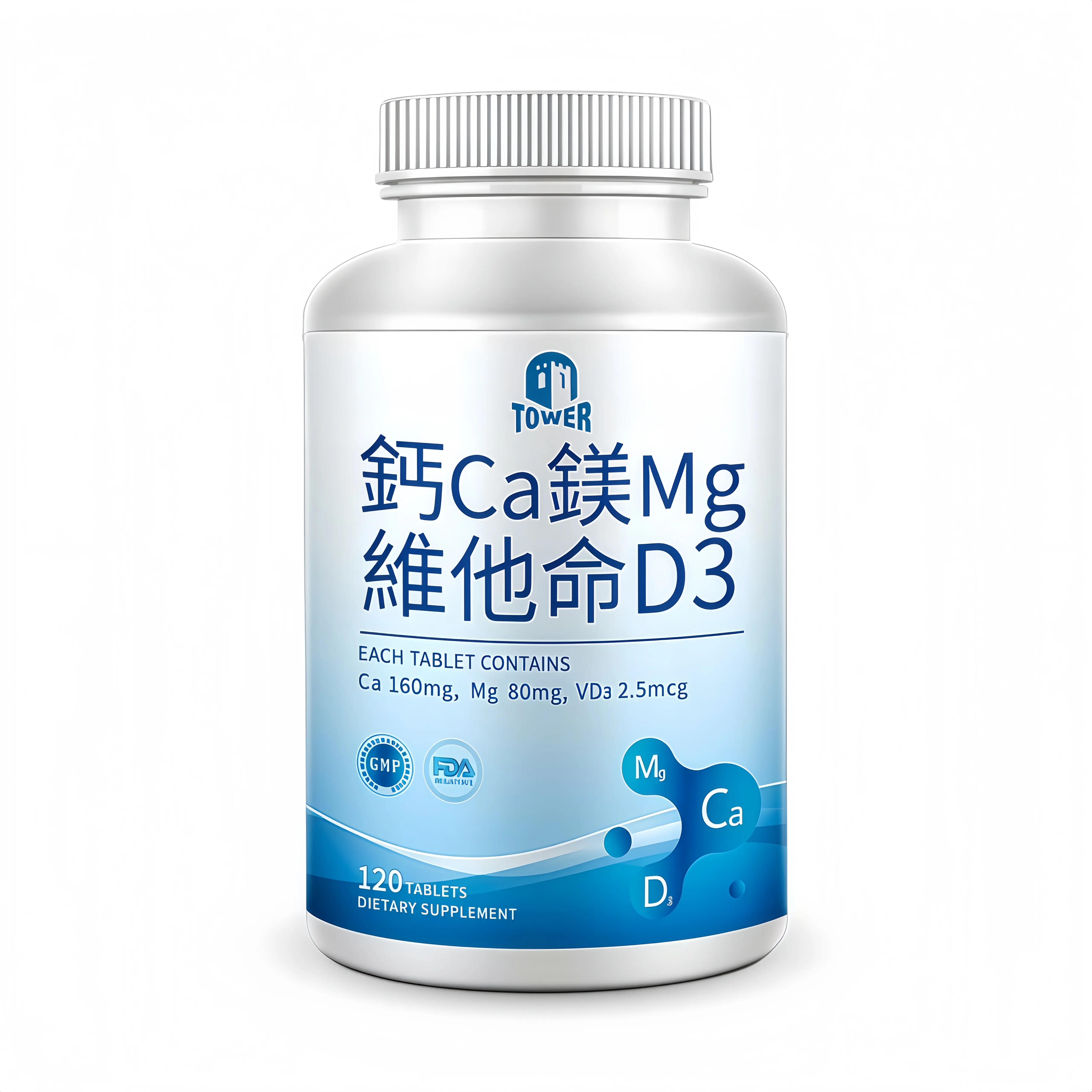 TOWER Calcium-Magnesium-Vitamin D3 Capsules - 120-Count Supplement, 24 Months Shelf Life, Contains Magnesium & Vitamin D(as Cholecalciferol)(D3) for Adults’ Bone Health & Energy