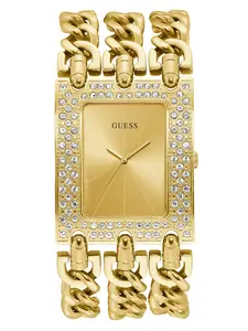 GUESS Female Gold-Tone Chainlink Analog Watch
