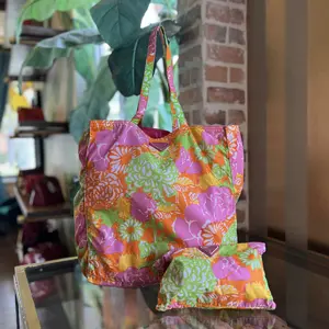 Pre-owned PRADA nylon Shoulder Bags Multicolor Floral Print Tote