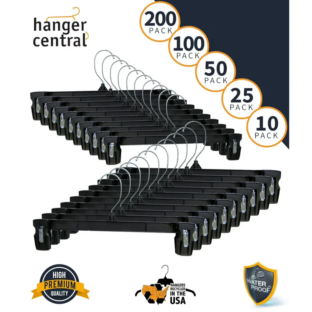 Pant & Skirt Hangers with Pinch Clips 10" Pant & Skirt Hangers with Pinch Clips 10"