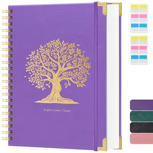 A4 Spiral Notebook, 8.5 "x11", Large College Straight Diary with Inner Pocket, 300 Pages 100GSM Thick Paper, Faux Leather Cover, Beautiful with Serif Font, Suitable for School and Office Supplies