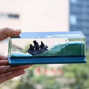 Viral "Pirate Ship" Liquid Dynamic Desktop Ornament — Unsinkable Floating Boat & Wave Decoration; Perfect for Home or Office. A Practical, Stress-Relieving Flip Toy for Your Car.