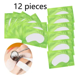 12 Pairs Eyelid Stickers, Lash Extension Eye Masks, Breathable Isolation Pads, Hydrating Gel Eye Patches, Professional Makeup Tools