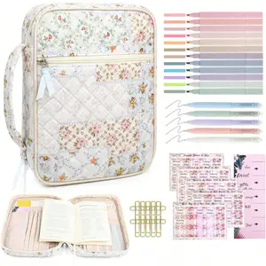 Women's Bible Bag, Small Quilted Case with Handle, Durable Bag & Tote, Study Supplies Accessories, Christian Gifts for Women, Portable        ？  ？