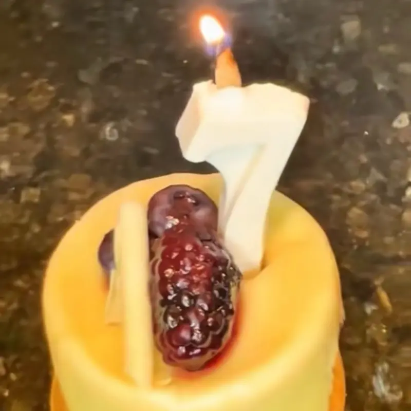 Edible Birthday Candle | Eat the Roasted Almond Wick and Chocolate Candle