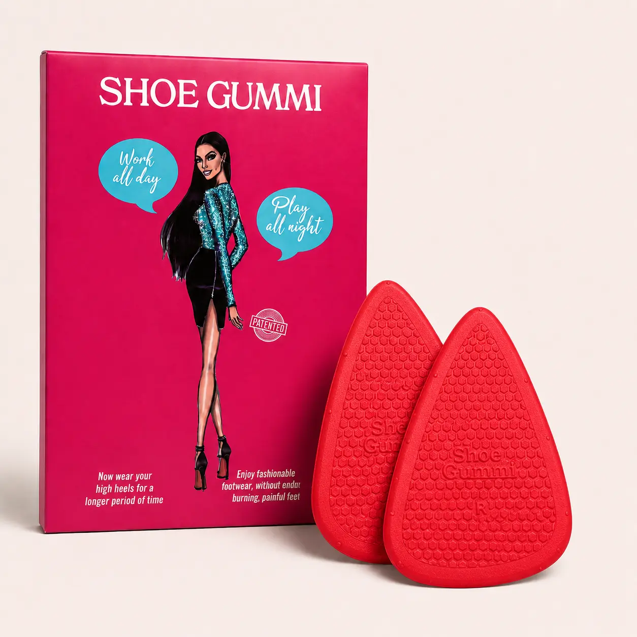 SHOE GUMMI POINTED RED
