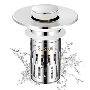 Bathroom Sink Stopper Drain Protector – Quick Release Hair Catcher & Anti-Odor Stopper | Easy Installation Without Tools, Accessory Wipe