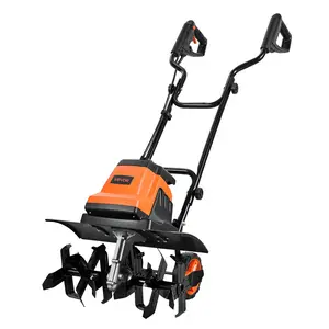 【Father's Day gift】VEVOR Corded Electric Tiller, 18 Inch Tilling Width Garden Rototiller, 15-Amp Motor Heavy-Duty Tilling Machine, Cultivator with Steel Tines and Foldable Handle, for Lawn, Yard, and Gardening Care