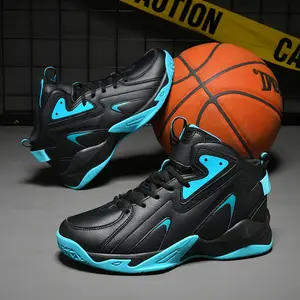 Men's plus Size High-Top Basketball Shoes, Comfortable and Breathable Anti-Skid Shock Absorption Lace-up Sneaker, Suitable for Indoor/Outdoor Training Running Walking