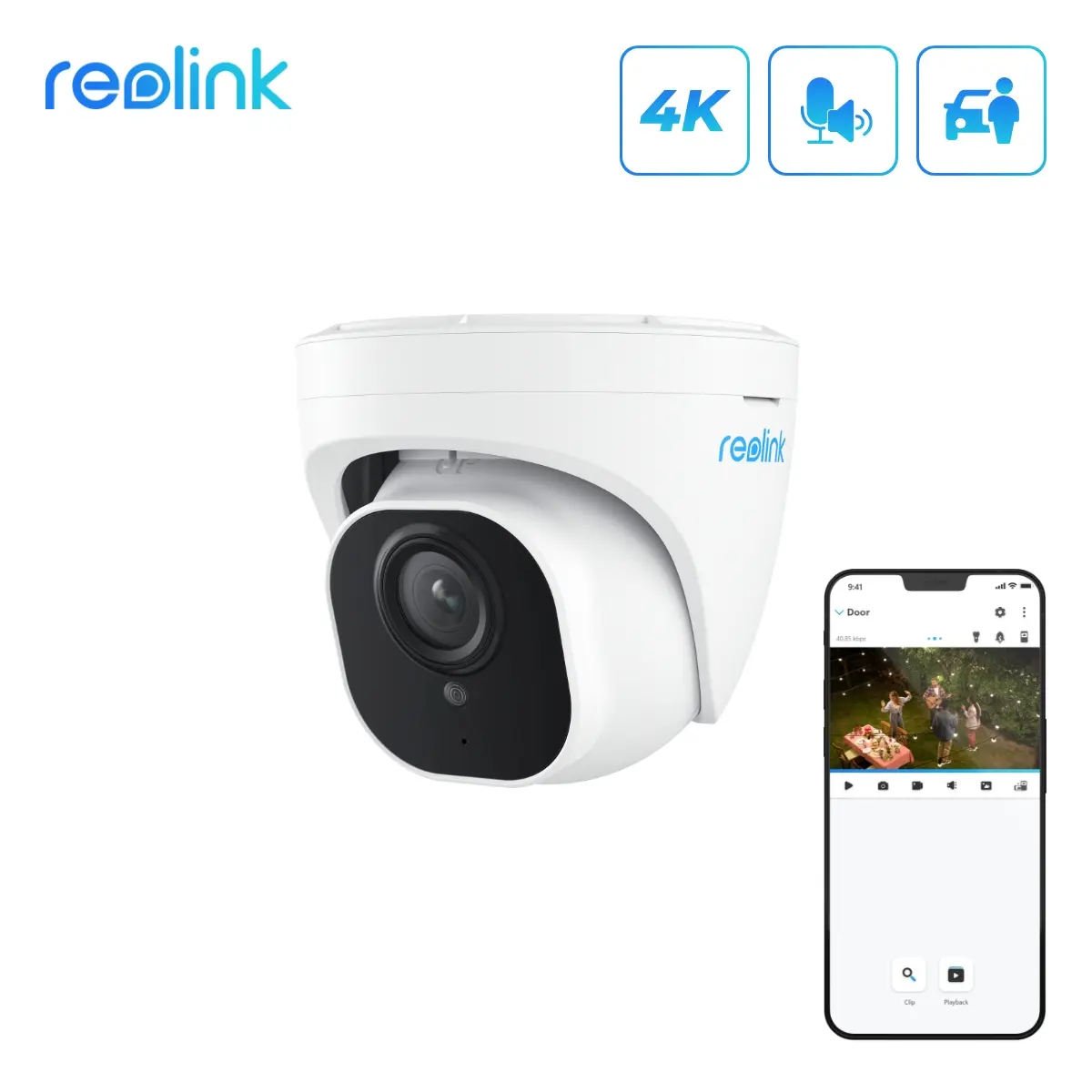Reolink 5MP PoE Home Security Camera - Surveillance Camera for Smart Home Gadgets, Smart Detection, Night Vision, IP66 Outdoor Weatherproof, Audio Recording, Micro SD Support, Ethernet Cable Compatibility, Easy Playback, Home Security Cameras, Surveillanc
