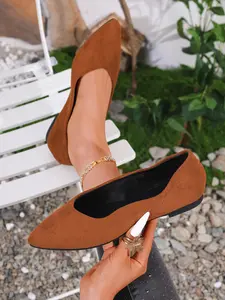 Women's Solid Color Pointed Toe Flats, Soft Rubber Soles Comfortable Slip-On, Versatile Office Commute Shoes for Work and Daily Wear, Casual Shoes