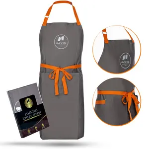 Essential Chef's Kitchen Baking Apron - Adjustable - Cotton - 30"x34" for Cooking by Cook'n'Chic