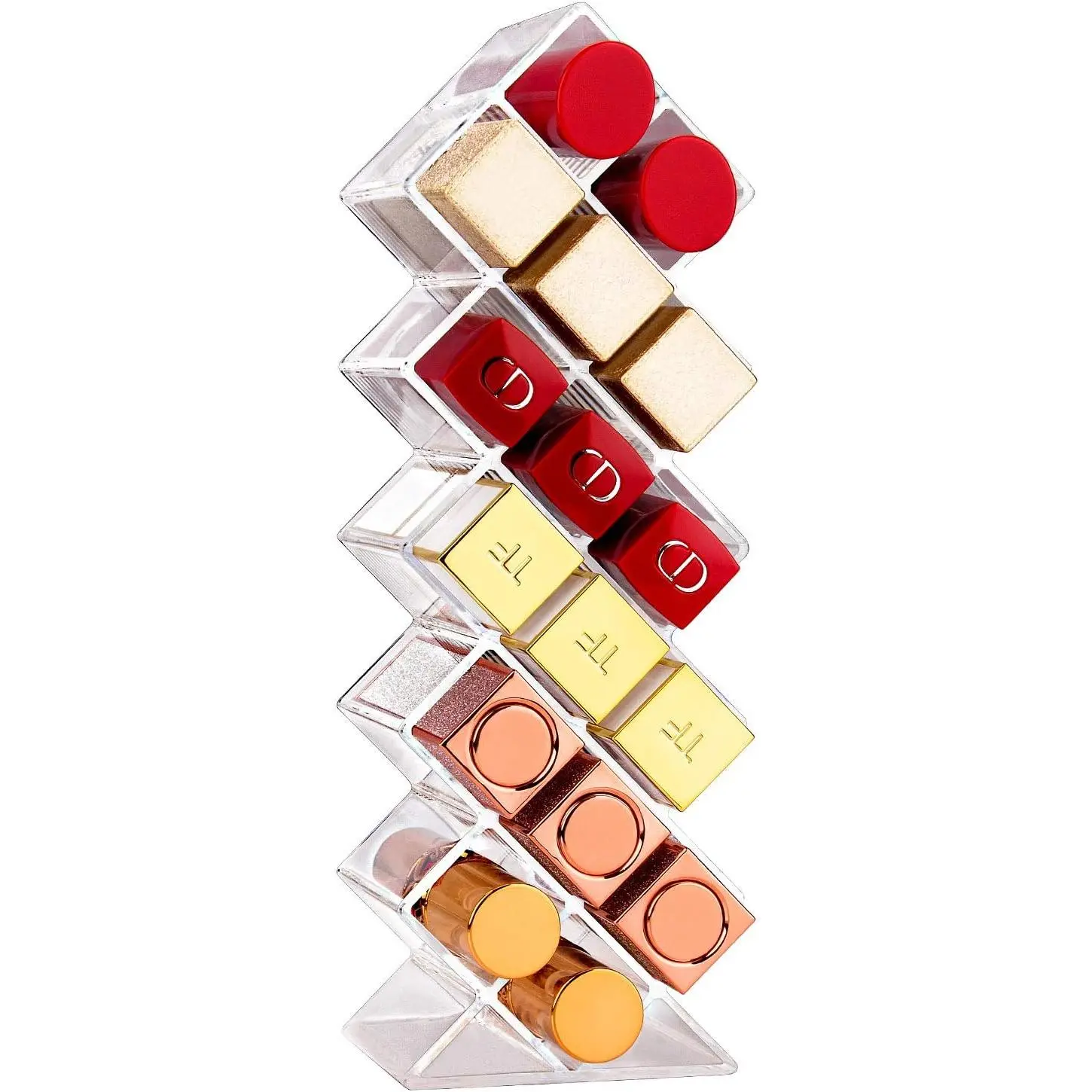 Lipstick Organizers,  Holder Lip Gloss Tower Clear  Fish Sticks Lip Makeup Storage for Bathroom Vanity Countertop, 16 Slots