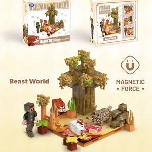 Magnetic Building Blocks Puzzle Toy Minecraft World Beast Edition, Educational Stereo Model Game, Boys' Construction Playset, Stem Construction Set