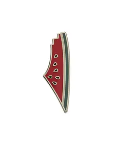 Watermelon Palestine Map Pin Silver