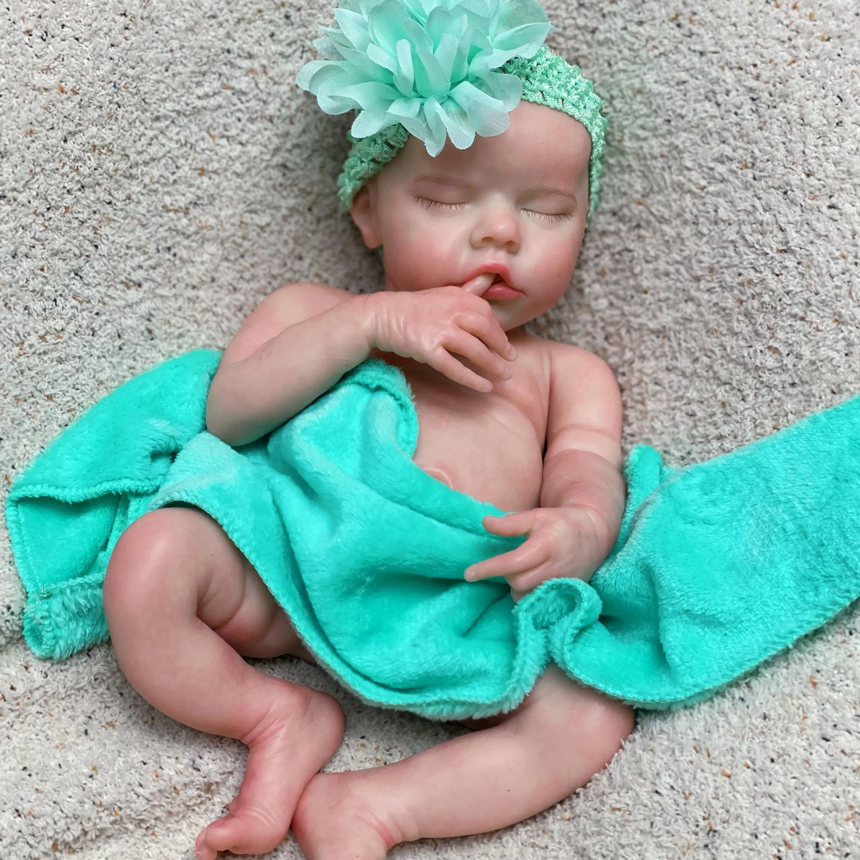 16" Full Body Silicone Reborn Baby Doll - Premium Adult Collectible Role Play Doll with Lifelike Look, Real-Touch Skin, Handmade Art, Full Body Silicone Newborn Features