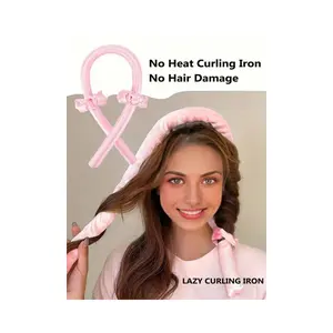 No Heat Curling Rod Foam Sleep Hair Curler with Hair Tie Lazy Curling Tool Soft Foam Safe for Hair Wear Overnight Wake Up to Natural Waves Easy Heatless Curls Lazy Curler Essential