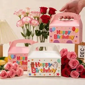 12pcs Birthday Gift Boxes, Souvenir Gifts, Candy Gift Boxes, Boy-Girl Party Gift Boxes, Cartoon Commemorative Candy Gift Boxes, Party Cookies Gift Boxes