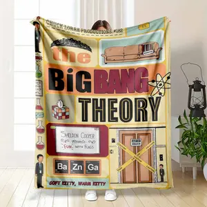 The Big Bang Theory Flannel Blanket Sheldon Cooper Fun With Flags Print Cozy Soft Warm Breathable Lightweight Couch Throw Ideal for Living Room Bedroom Home Decor Holiday Gift Fan Collection summerwins