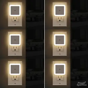 LED Night Lights Plug into Wall 6-Pack, Plug in Night Light, Dusk to Dawn Nightlight Led Night Lights for Bedroom, Bathroom, Hallway Warm White