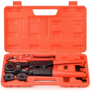 iCrimp Pex Pipe Crimping Tool kit for 3/8,1/2,3/4,1-inch Copper Ring with Free Gauge&Pex Pipe  -Meet ASTM F1807 and Portable