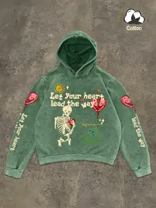 Stylish Embroidered Hoodie Pullover, Fashionable Casual Wear with Unique Design, Perfect for Layered Warmth & Daily Comfort