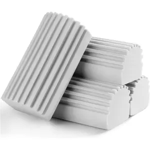 4-Pack Damp Clean Duster Sponge for Cleaning Blinds, Glass, Baseboards, Vents, Railings, Mirrors, Window Track Grooves and Faucets, Gray, Wear-Resistant, Strong Water Absorption