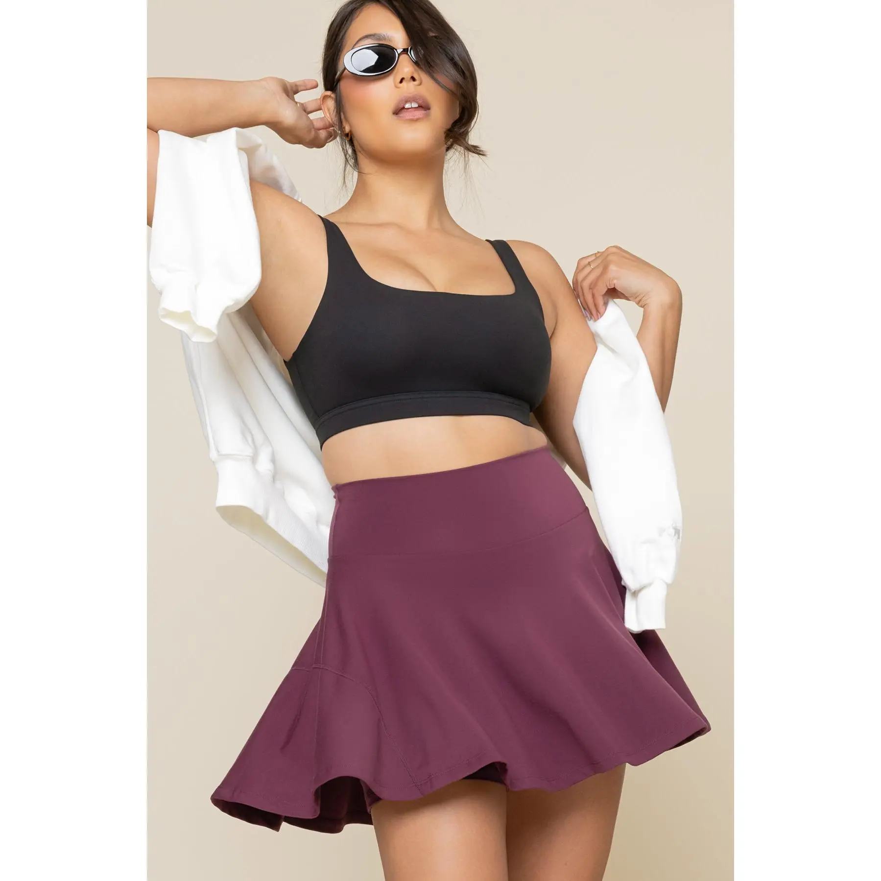 Twirl Skort (Longer) - Plum