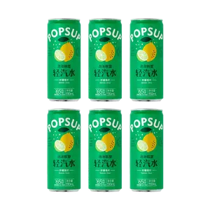 PAOPAOLIANMENG Prebiotic Sparkling Water - Lemon Lime Flavor, 330ml x 6 Cans | Low Calorie, Real Fruit Juice, Refreshing & Guilt-Free Hydration