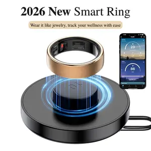 2026 New Rose Gold Smart Ring for Women & Men with Stress Sleep Steps Fitness Tracking, HR,SpO2,Body Temperature & Menstrual Monitor,Wireless Fast Charging, Fully Sealed Waterproof, Swim-Ready, No Subscription Fee outdoorfun
