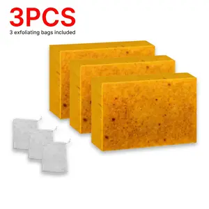 3PCS Lemon Turmeric Kojic Acid Soap Bar Cleanser, Brightening Cleanser for Face & Body, Glowing Skin Cleansing for the Whole Family Facial Skin Repair