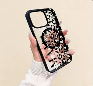 Leopard Print MAMA Pattern Clear Phone Case For IPhone 17/16/15/14/13/12/11/Air/ProMax/Pro/Plus,For Samsung Galaxy S25/S24/S23/S22/FE/Ultra, Acrylic+TPU Cover Y2K Matching Shockproof Fundas Para Cover De Creative