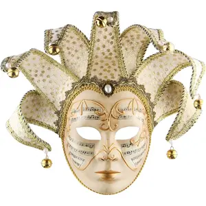Venetian Jester Masquerade Mask for Music Carnival Wall Decorative Art Collection