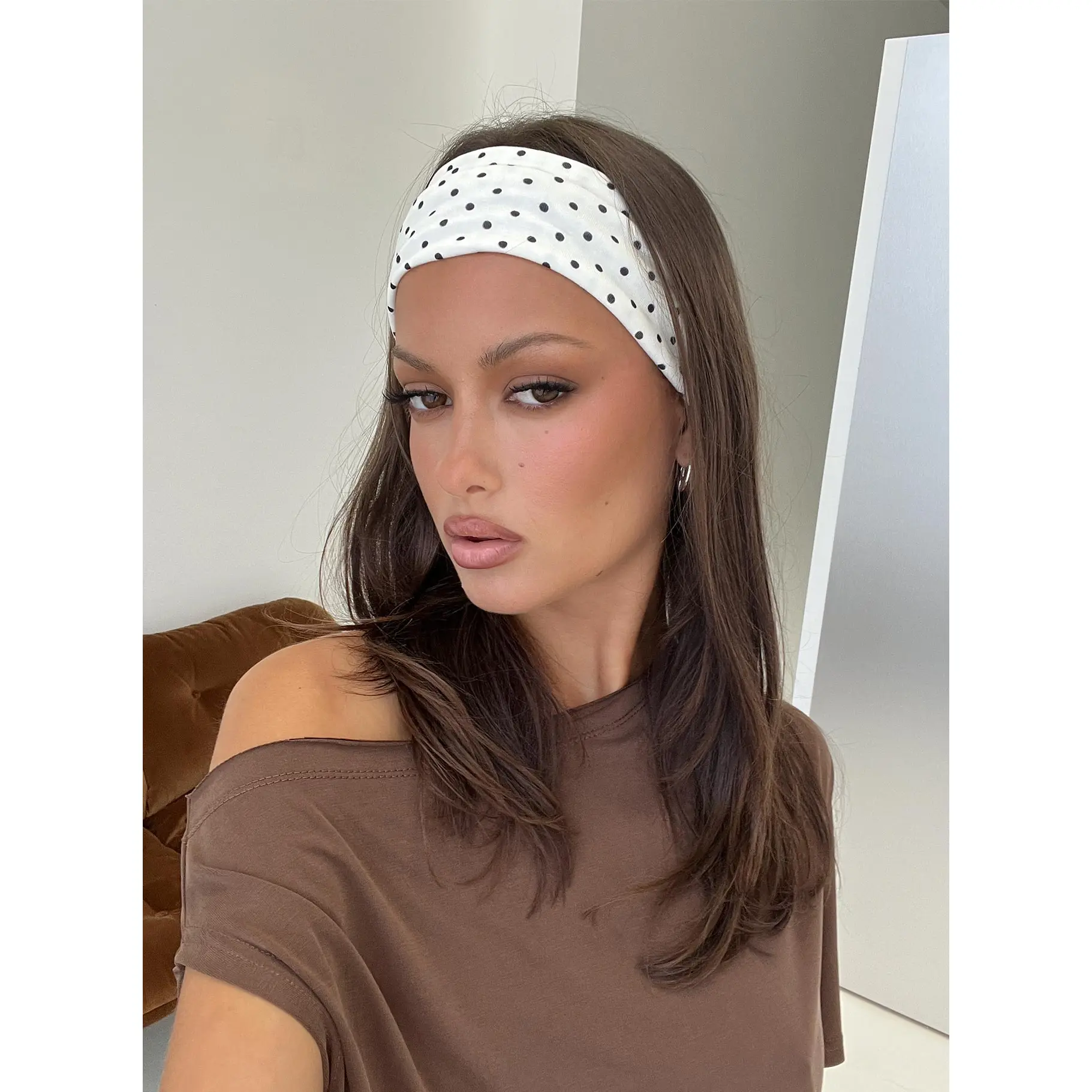 The Juney Headband Cream Polka