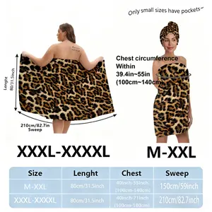 Plus sizes M-XXXXL, leopard print, suitable for women, post-shower, spa, and pool use, absorbent hair wrap, Hair Turban Towel, Bath Towel. A must-have for home/travel.