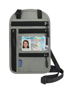 Travel Neck Pouch Neck Wallet with RFID Blocking Passport Holder Travel Pouch Neck Wallet Family Passport Holder Organizer Case Holder Combo for Secure Travels to Hold Cell Phone Credit Cards Cash and Travel Document for Women Men Passport Cover