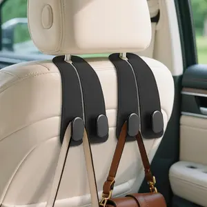 2 Pack Car Seat Headrest Hooks – Universal Purse & Bag Holder with Double Metal Hooks for Handbags, Groceries & Accessories